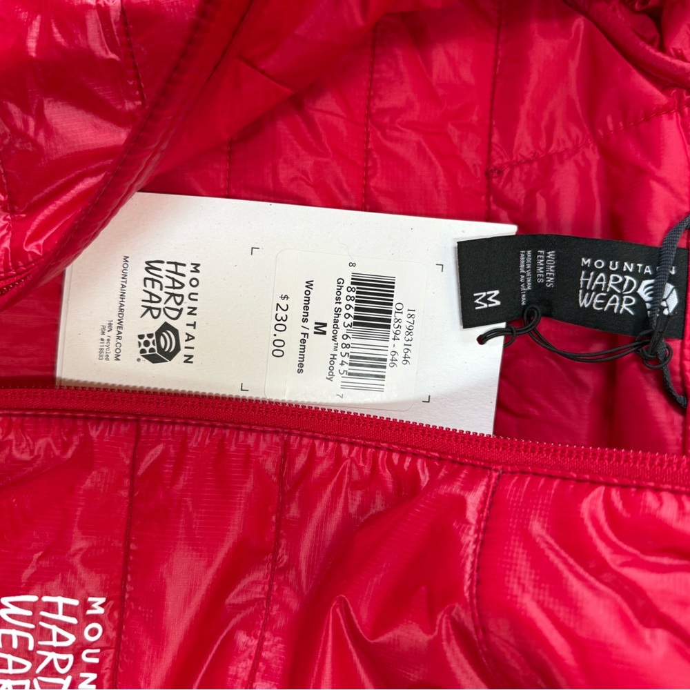 Mountain Hardwear Women's Red Quilted Hooded Insulated Jacket - Picture 4 of 9